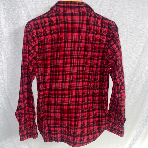 Lauren Ralph Lauren Red/Black Plaid Flannel Button Down, Size Small - Picture 2 of 8